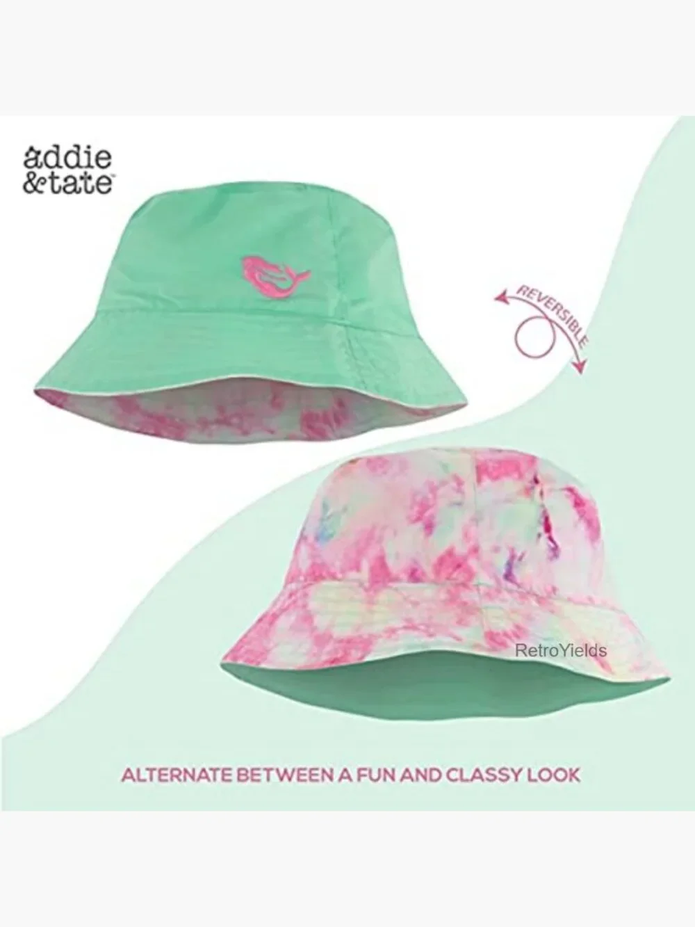 Kids Reversible Bucket Hat UPF 50+ Sun Protection Machine Washable